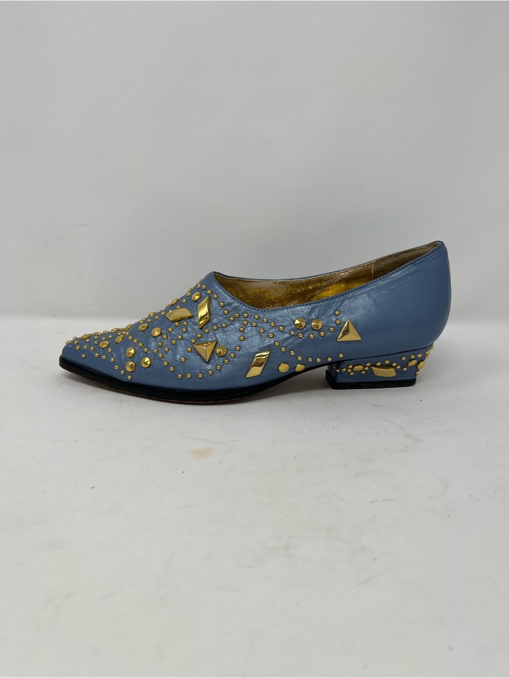 Vintage Fantasy Collection Gold studded point toe slip on shoe 7 - Picture 5 of 12
